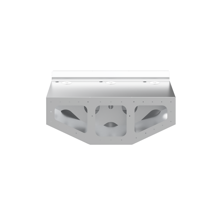 Regal 38 Commodore High Flotation Triple Engine Bracket, featuring a sleek white design with intricate cut-out patterns, displayed against a transparent background