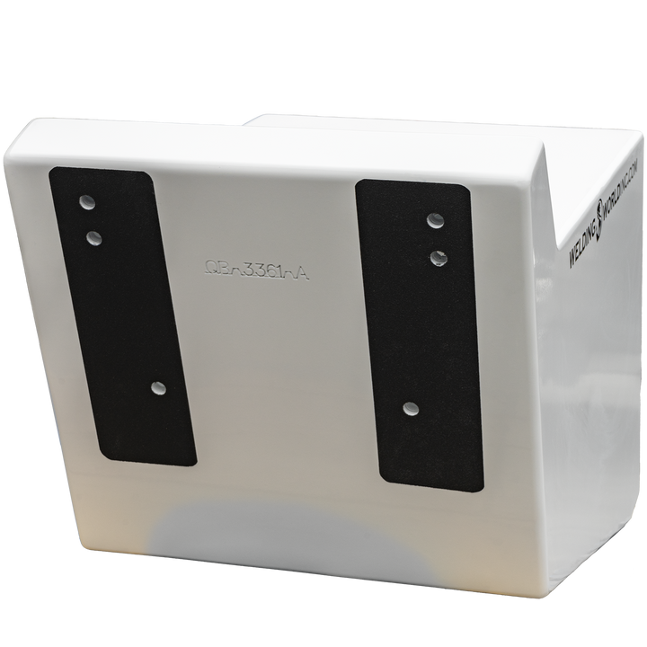 A white, rectangular metal bracket labeled "Apex Mk. 2 NSP Single Engine Bracket," with two black mounting plates, each having three holes, attached on opposite sides. The black plates are positioned vertically on the front face of the bracket. The background is transparent with a checkered pattern