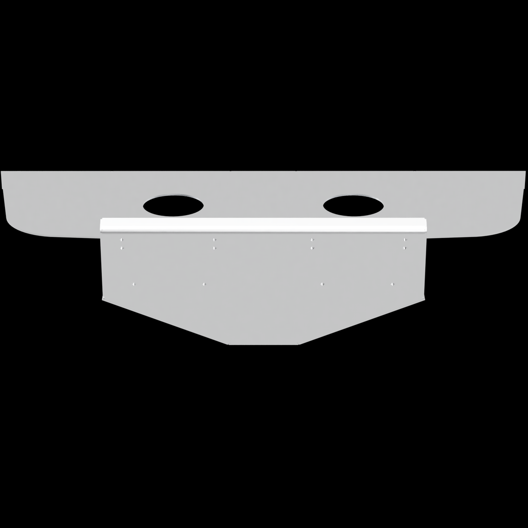 Illustration of a Velocity 280 1997 Twin High Flotation Engine Bracket, featuring a symmetrical design with two circular holes at the top and a wide, angled base