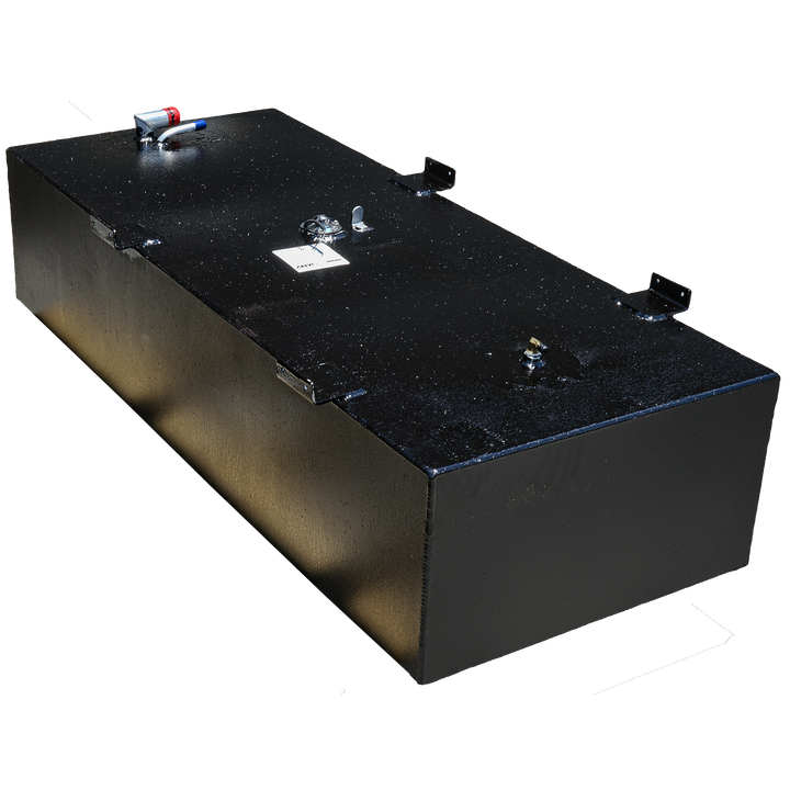 OEM replacement fuel tank for Proline 220, 1998 model, with a capacity of 98 gallons. The tank features a sleek black finish and includes fittings for fuel connections