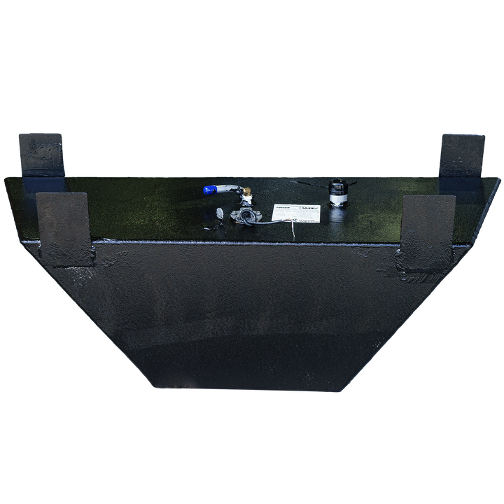 OEM replacement bow fuel tank for a 1991 Action Craft 17' boat, featuring a 30-gallon capacity, with a fuel inlet and gauge on top, and mounting brackets on the sides