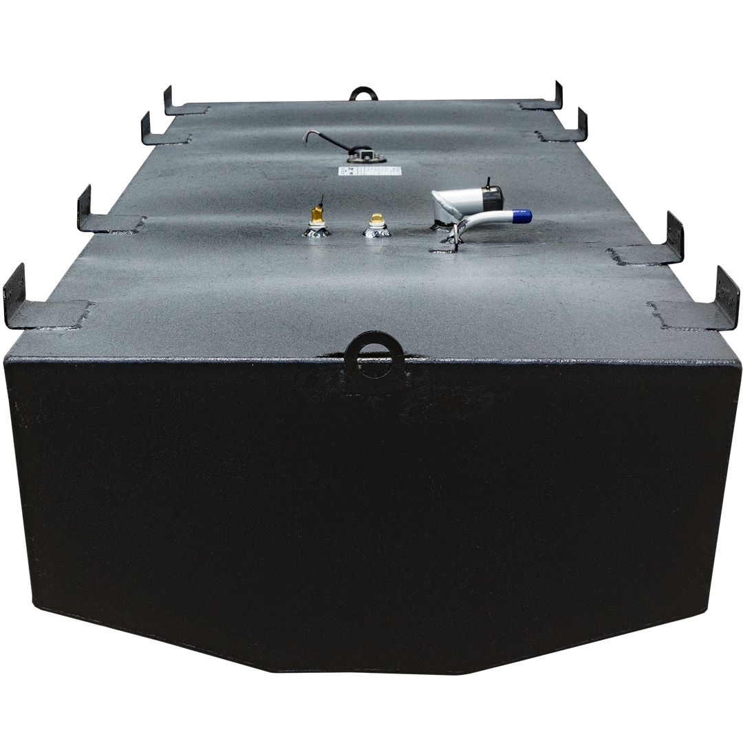 OEM replacement belly fuel tank for Mako 23.5, featuring a 160-gallon capacity, with two fuel fittings and a vent, designed for marine use