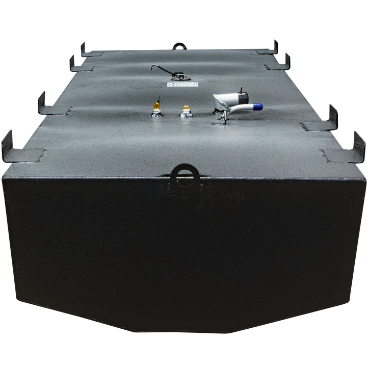 OEM replacement belly fuel tank for Mako 23.5, featuring a 160-gallon capacity, with two fuel fittings and a vent, designed for marine use