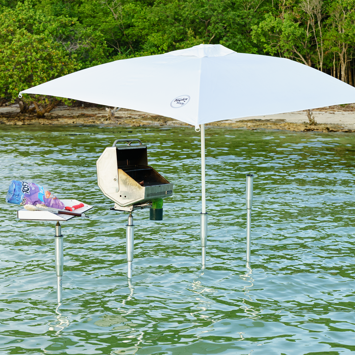 Fishing Umbrella Bracket, Marine Boat Umbrella Holder Rack Chair Mount Pole  Stand, Anodized Surface, -Deformation, - Black 
