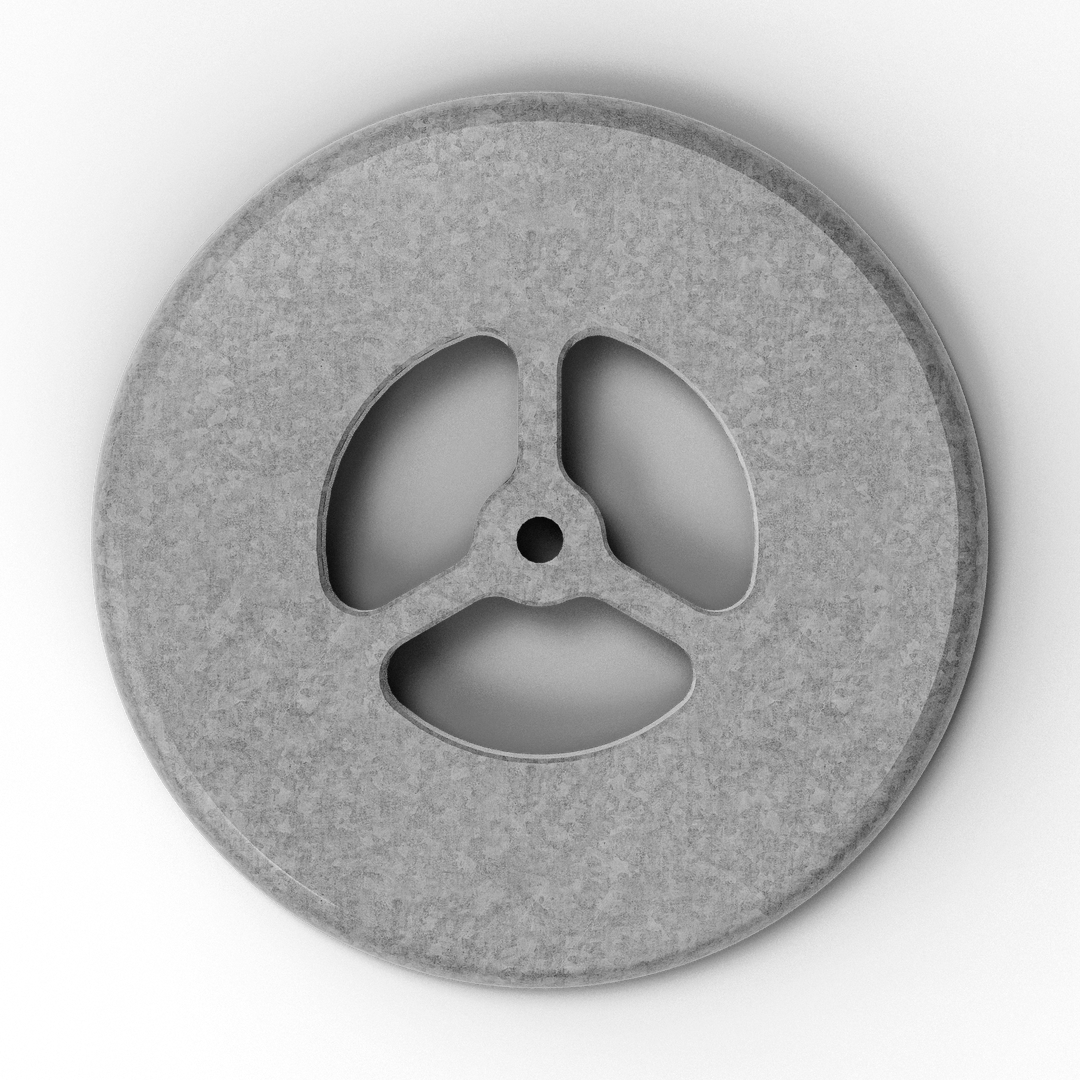 0013 3/8" Thick 6" OD Round Aluminum S-Pad - Side Profile