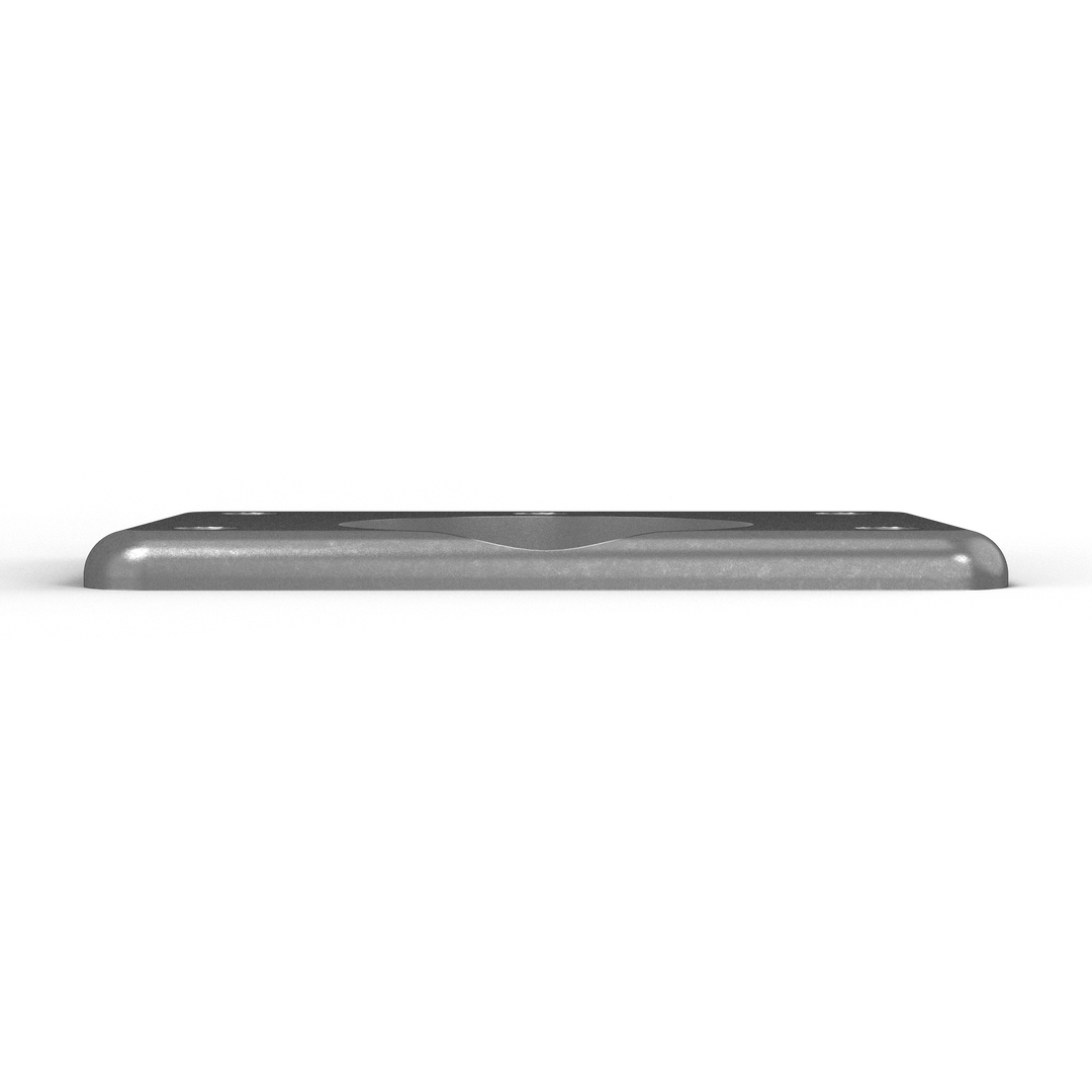 0014-L 3/8" Thick 6.25" x 4.375" Rectangular Aluminum Countersunk Pad - Top View