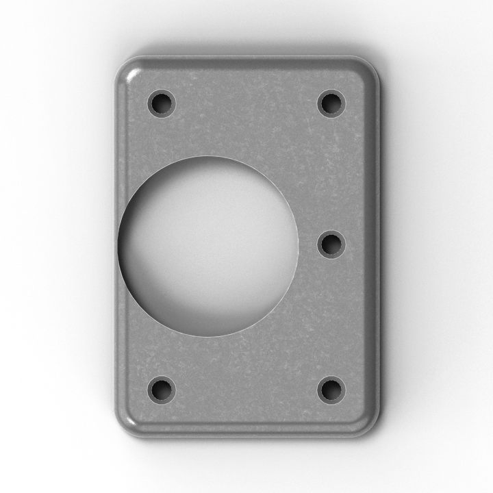 0014-L 3/8" Thick 6.25" x 4.375" Rectangular Aluminum Countersunk Pad - Side Profile