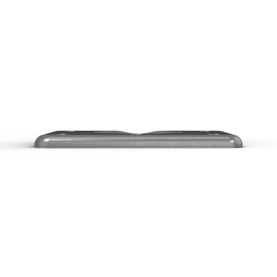 0014-R 3/8" Thick 6.25" x 4.375" Rectangular Aluminum Countersunk Pad - Top View