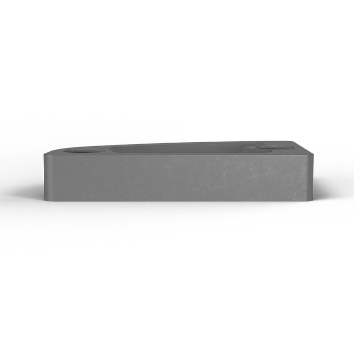 0150 1/2" Thick 3" x 2" D-Pipe Internal Aluminum Screw Pad - Top View