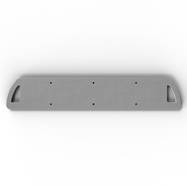 0152 1/2" Thick 22.5" x 4" D-Pipe Aluminum Welding Pad - Side Profile