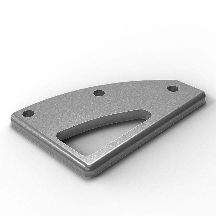 00153-L 3/8" Thick 3" x 2" D-Pipe Aluminum Grommet Pad - ISO View