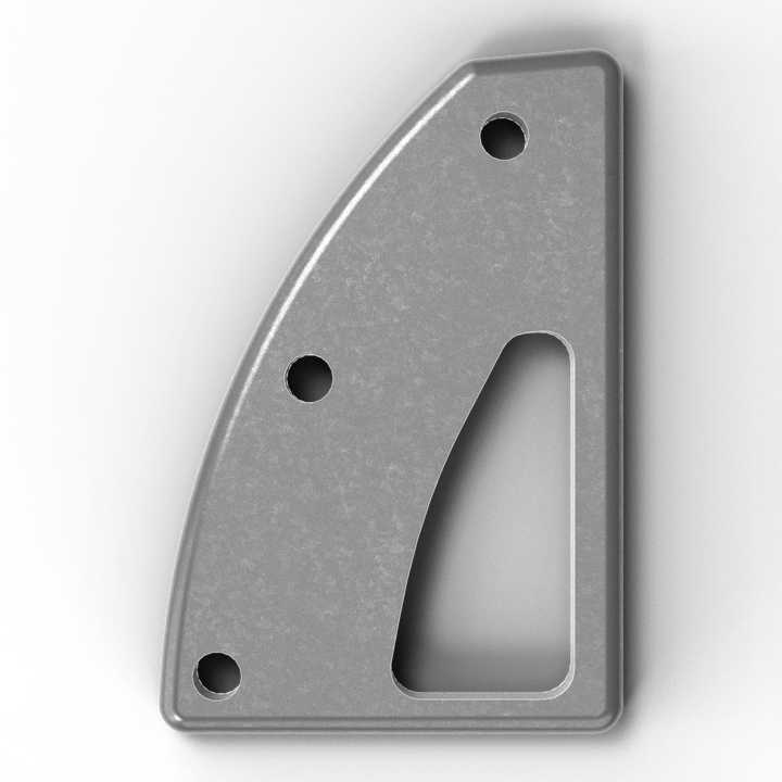 00153-L 3/8" Thick 3" x 2" D-Pipe Aluminum Grommet Pad - Side Profile