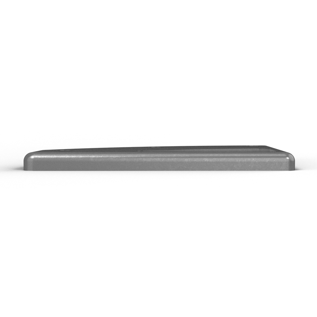 00153-R 3/8" Thick 3" x 2" D-Pipe Aluminum Grommet Pad - Top View