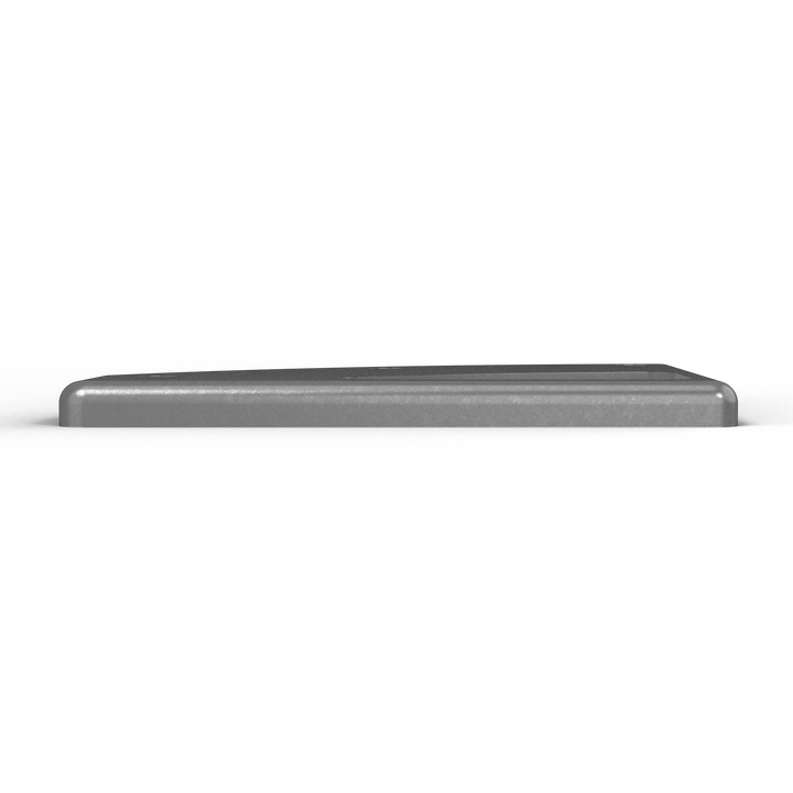 00153-R 3/8" Thick 3" x 2" D-Pipe Aluminum Grommet Pad - Top View