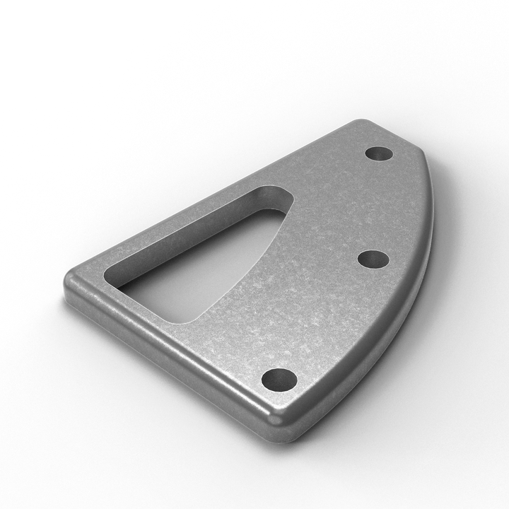 00153-R 3/8" Thick 3" x 2" D-Pipe Aluminum Grommet Pad - ISO View