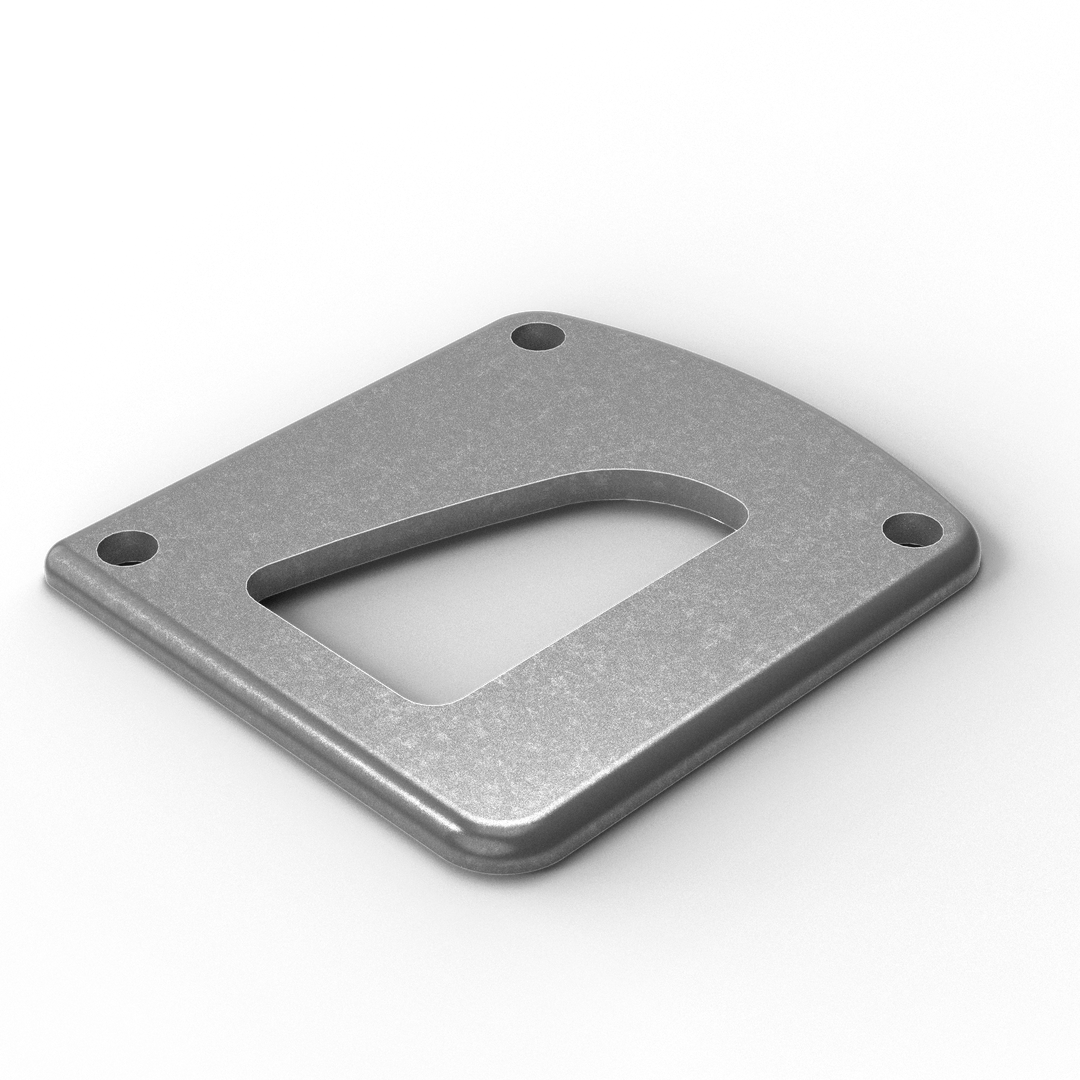 00154-L 3/8" Thick 3" x 2" D-Pipe Aluminum Grommet Pad - ISO View