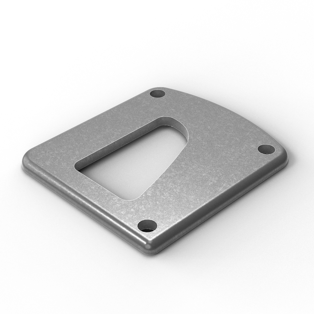 00154-R 1/4" Thick 3" x 2" D-Pipe Aluminum Grommet Pad - ISO View