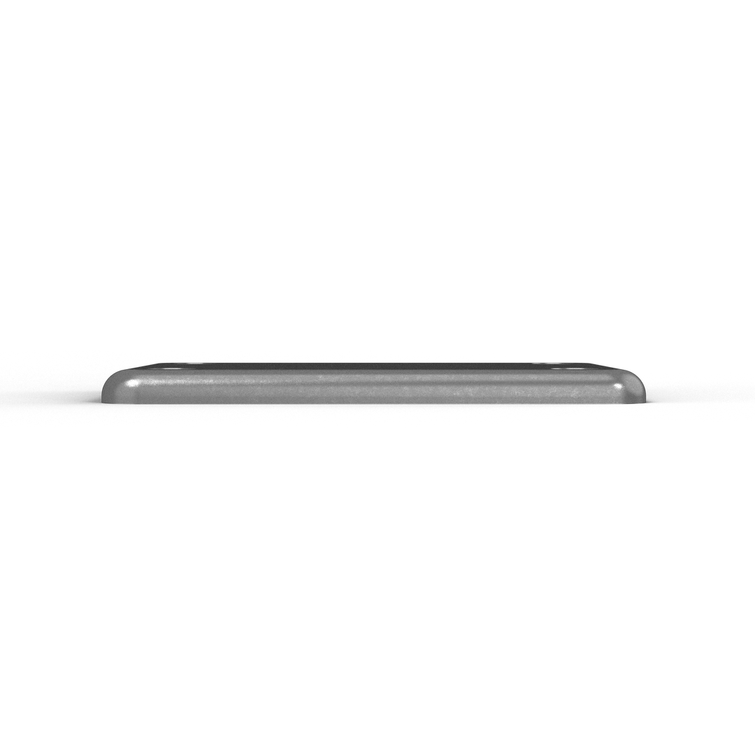 0155 3/8" Thick 6" x 4.25" Rectangular Aluminum Countersunk Pad - Top View