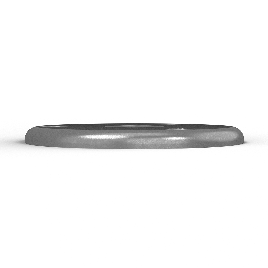 0156 1/4" Thick 3.5" OD Round Aluminum Countersunk Pad - Top View