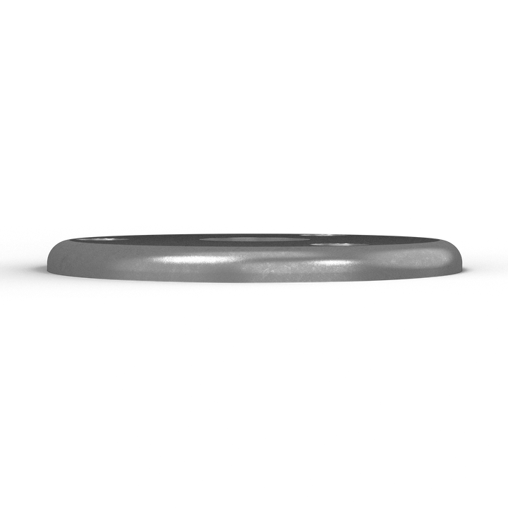 0156 1/4" Thick 3.5" OD Round Aluminum Countersunk Pad - Top View