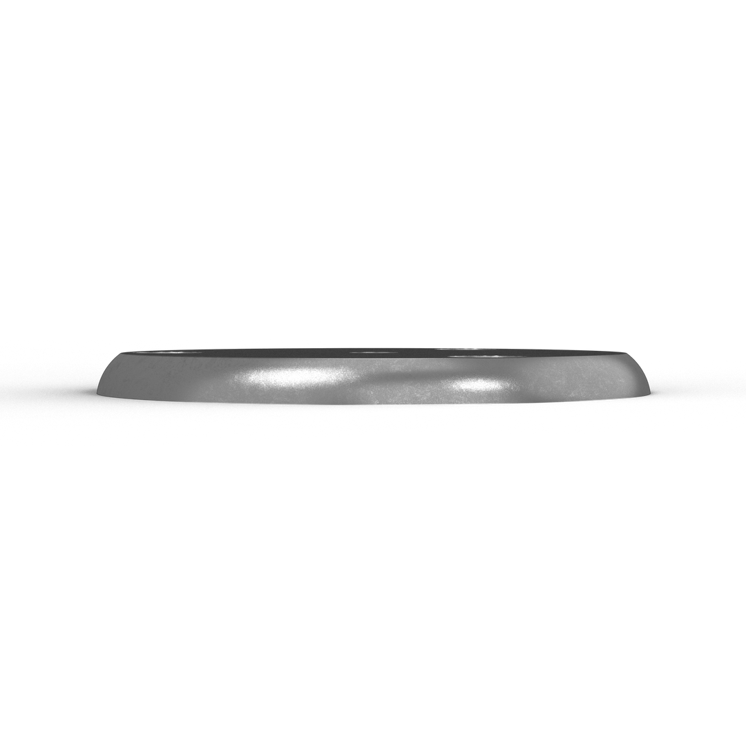 0157 1/4" Thick 3.5" OD Round Aluminum Countersunk Pad - Top View