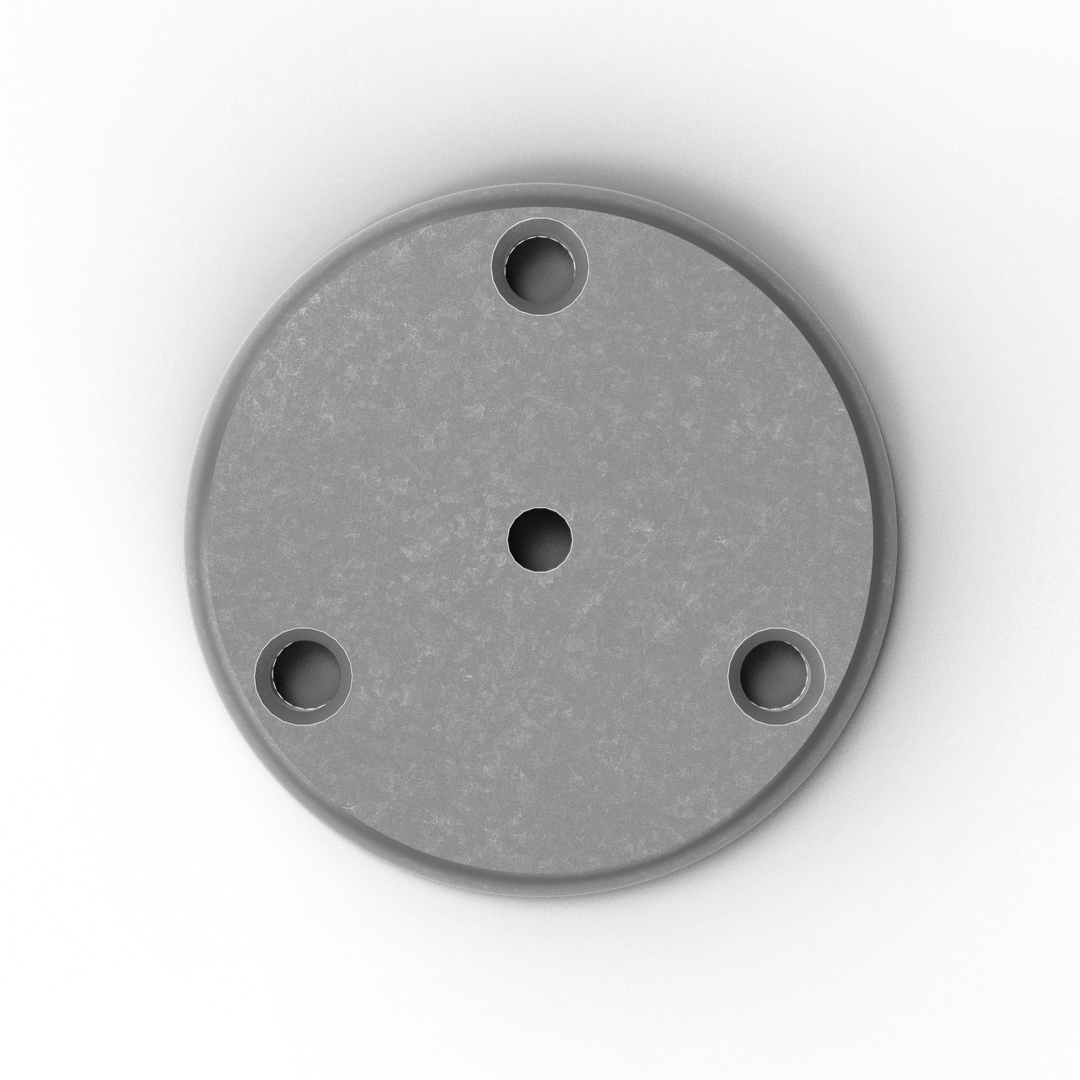 4" OD Round 6061 Aluminum Backing Plate | 1/4" Thick | 3-Hole Pattern