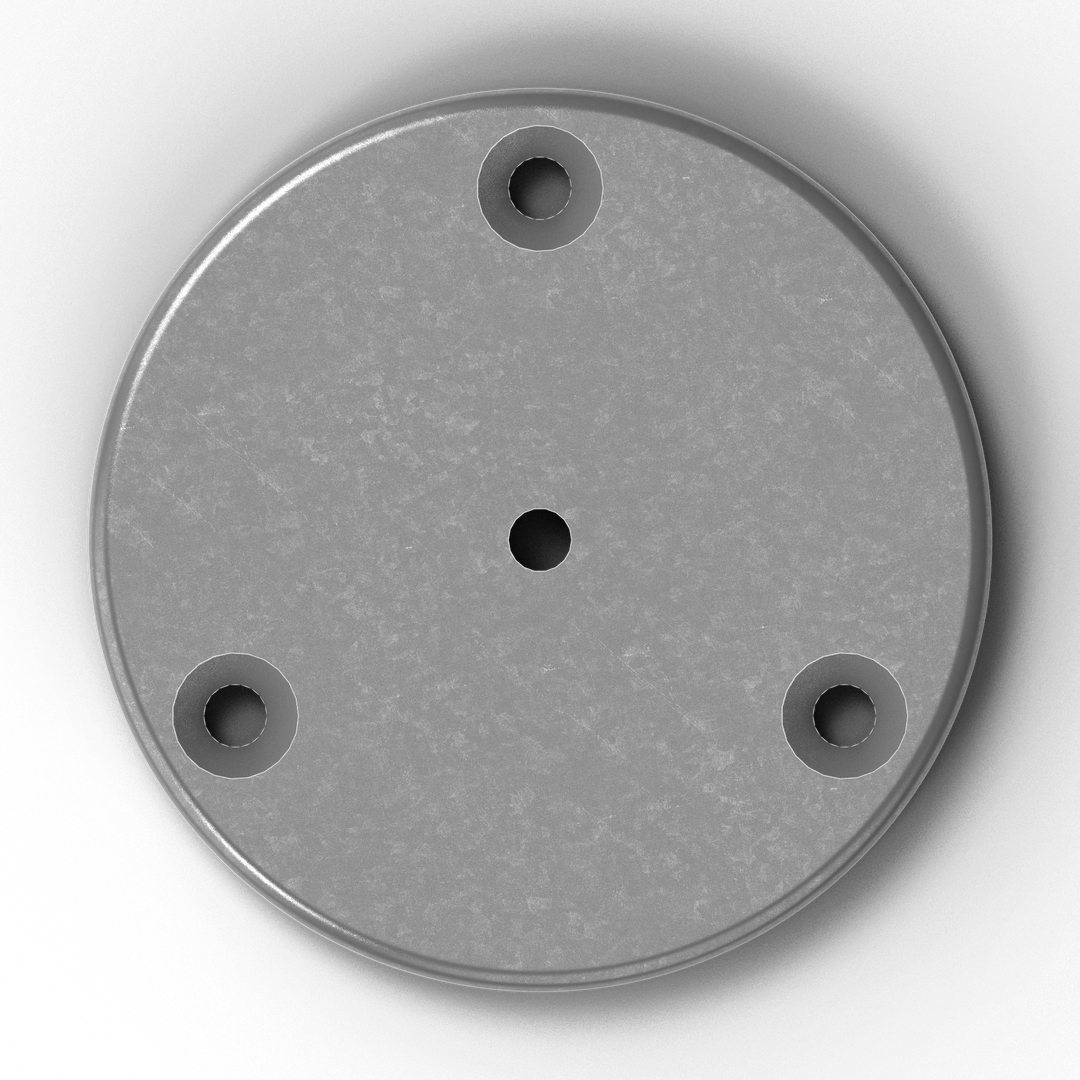 4" OD Round 6061 Aluminum Backing Plate | 3/8" Thick | 3-Hole Pattern