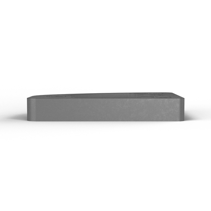 0015 1/2" Thick 3.5" x 2.5" D-Pipe Internal Aluminum Screw Pad - Top View