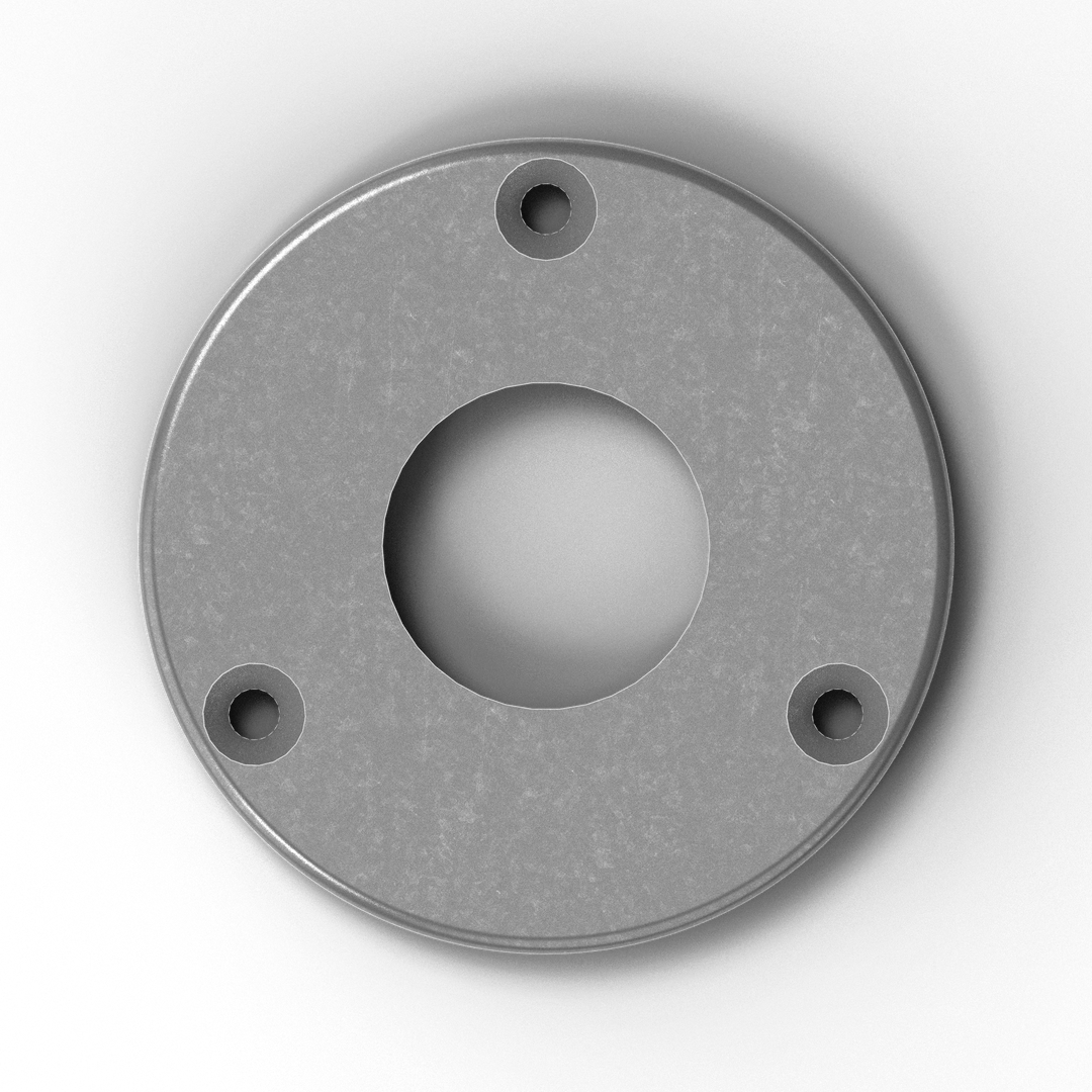 5" OD Round 6061 Aluminum Backing Plate | 2" ID Hole | 3/8" Thick | 4-Hole Pattern
