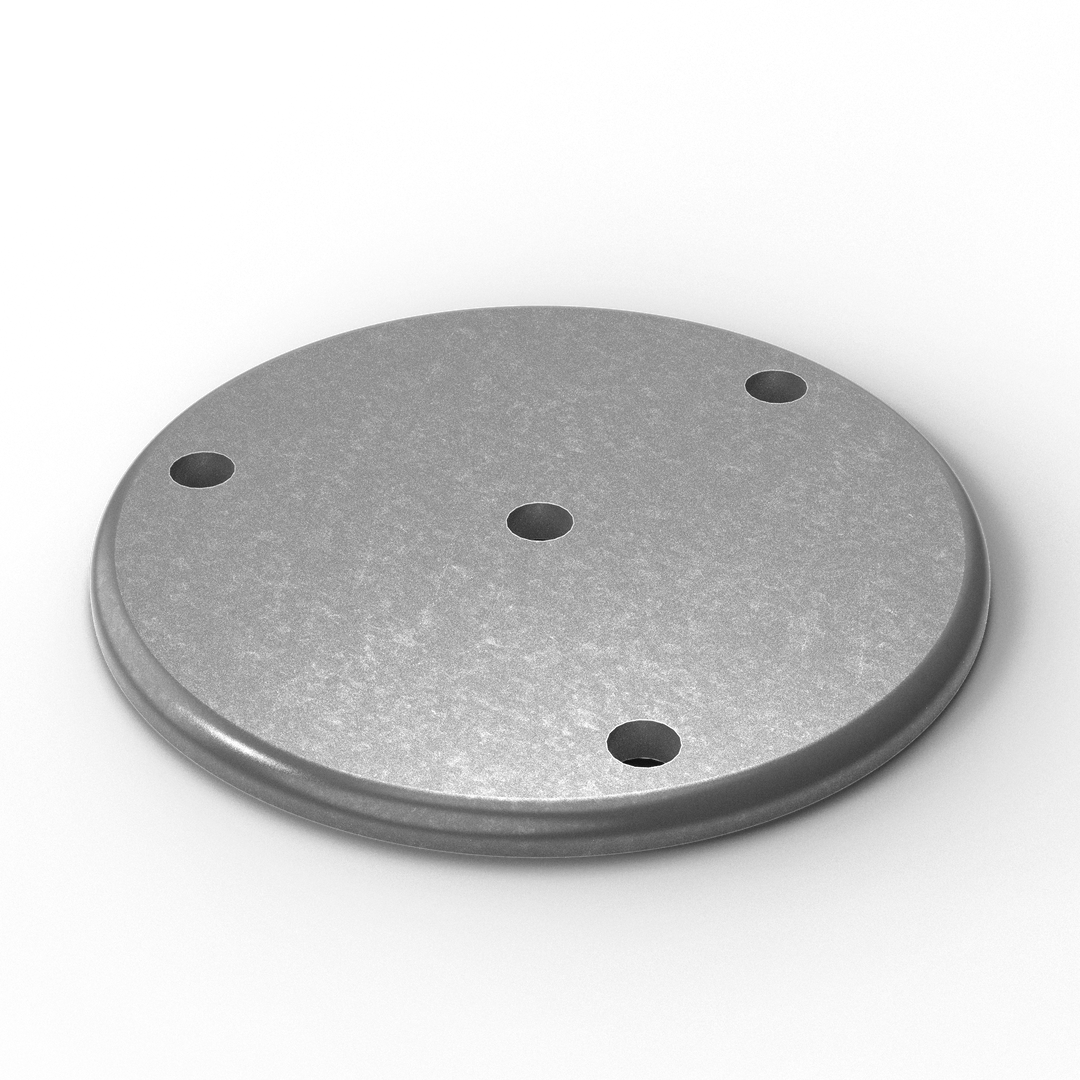 0161 1/4" Thick 5" OD Round Aluminum Backing Plate - ISO View