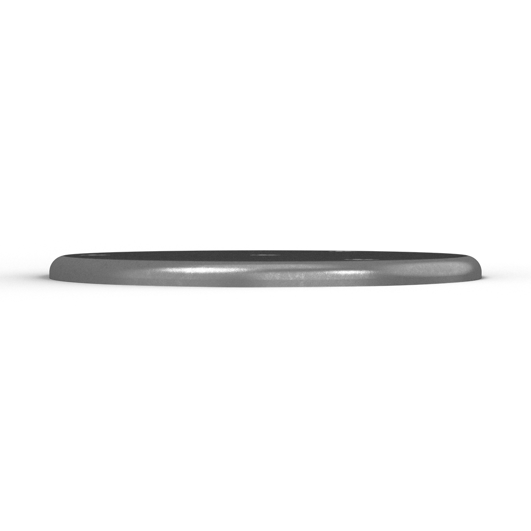 0161 1/4" Thick 5" OD Round Aluminum Backing Plate - Top View
