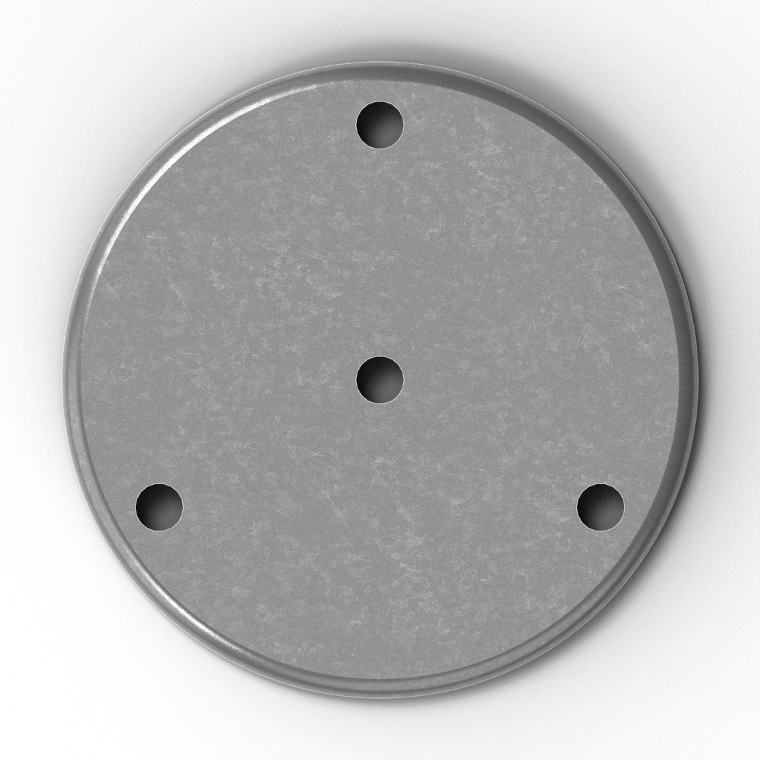 0161 1/4" Thick 5" OD Round Aluminum Backing Plate - Side Profile
