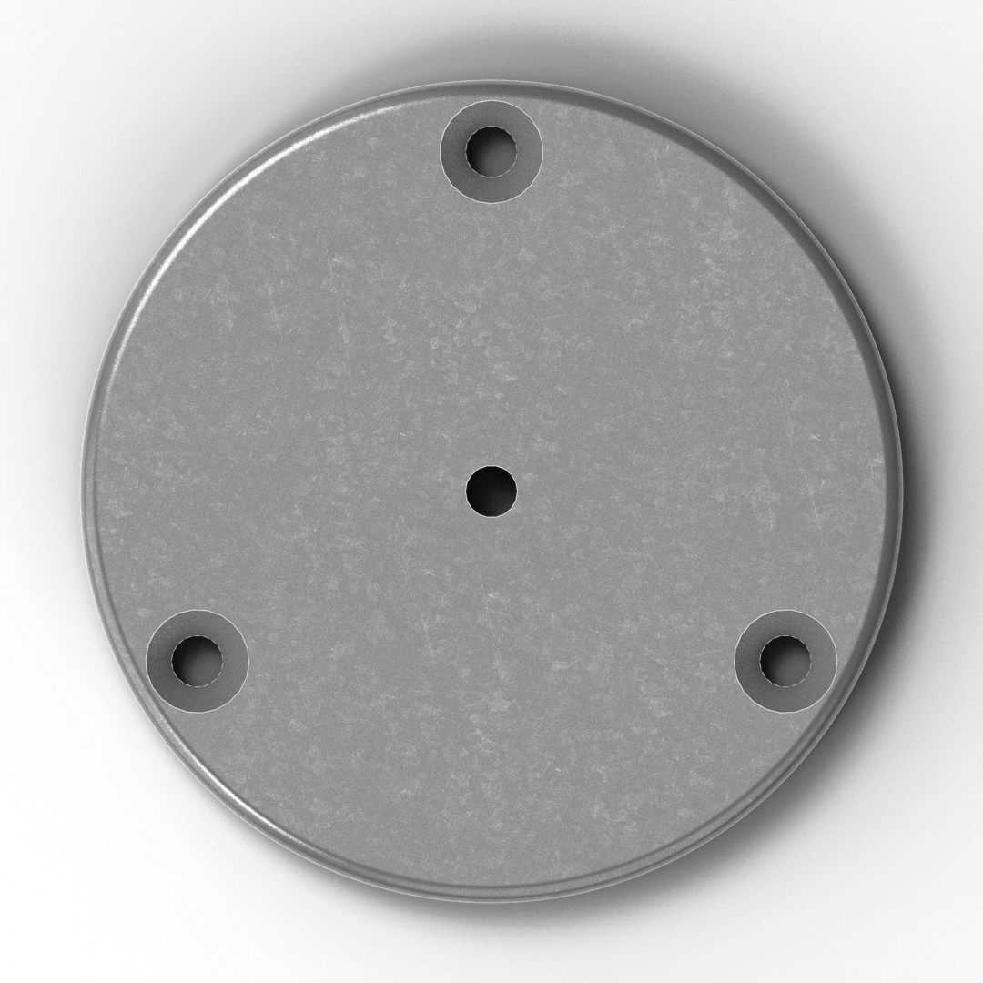 5" OD Round 6061 Aluminum Backing Plate | 3/8" Thick | 3-Hole Pattern