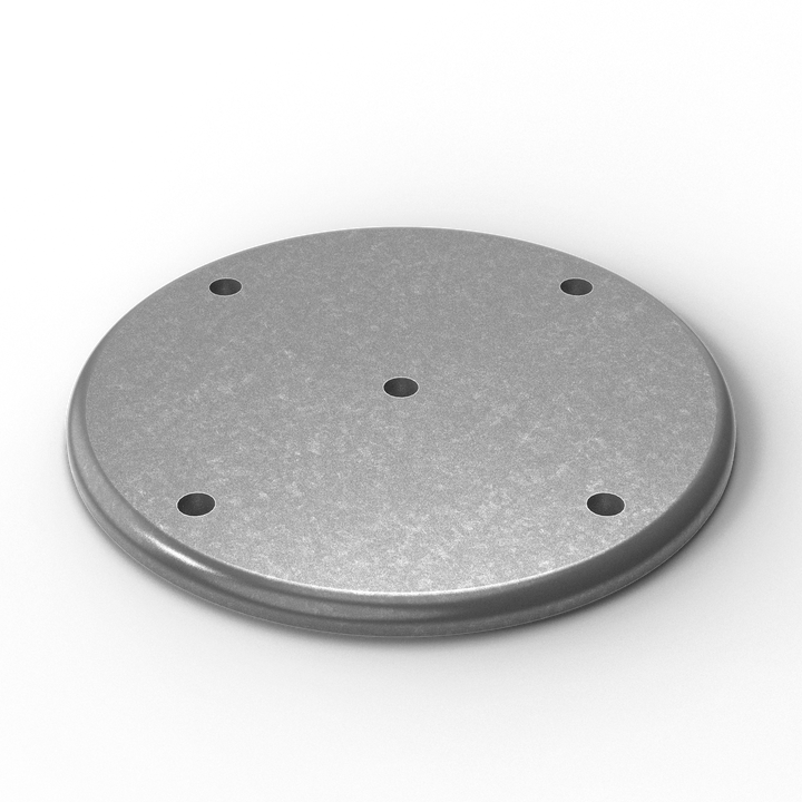 0163 1/4" Thick 5" OD Round Aluminum Backing Plate - ISO View