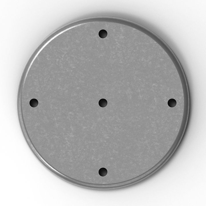 0163 1/4" Thick 5" OD Round Aluminum Backing Plate - Side Profile