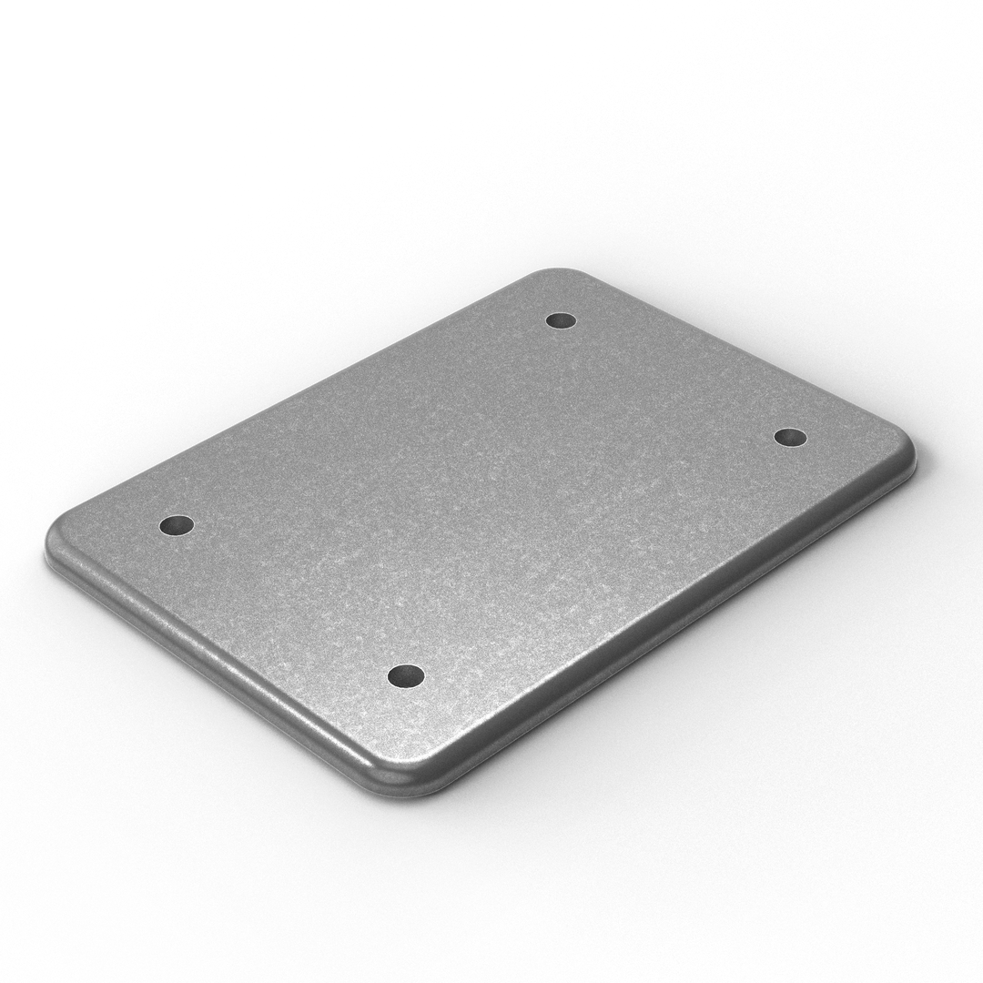 0164 1/4" 5" x 7" Rectangular Aluminum Grommet Pad - ISO View