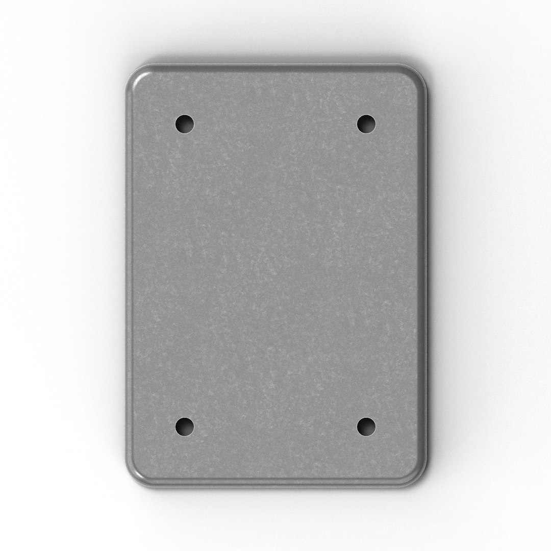 0164 1/4" 5" x 7" Rectangular Aluminum Grommet Pad - Side Profile