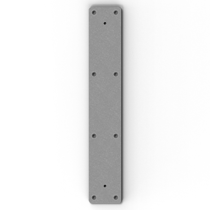 0165 3" x 18" Aluminum Leaning Post Pad - Side Profile