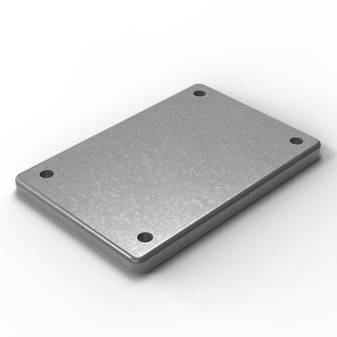 0166 3/8" 4" x 6" Rectangular Aluminum Grommet Pad - ISO View