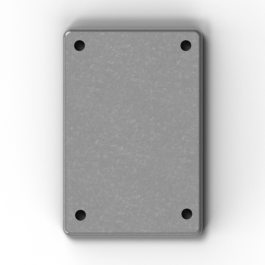 0166 3/8" 4" x 6" Rectangular Aluminum Grommet Pad - Side Profile