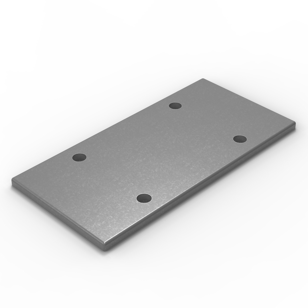 0167 3/8" 6" x 12" Rectangular Aluminum Grommet Pad - ISO View