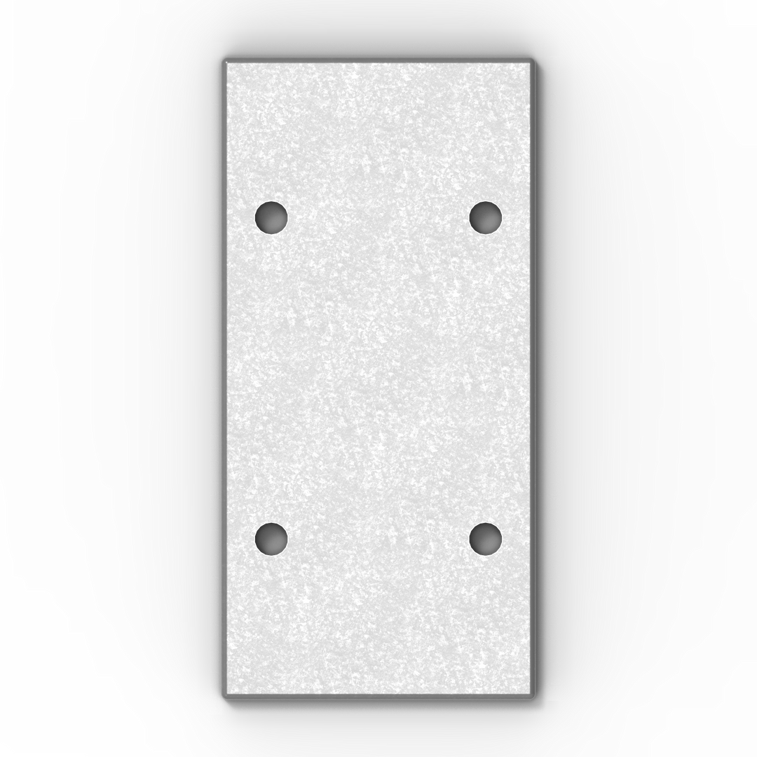 0167 3/8" 6" x 12" Rectangular Aluminum Grommet Pad - Side Profile