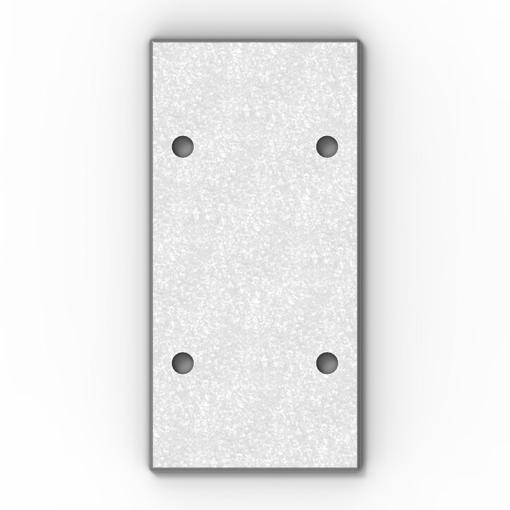 0167 3/8" 6" x 12" Rectangular Aluminum Grommet Pad - Side Profile
