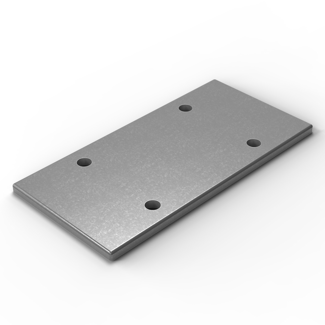 0168 3/8" 6" x 10" Rectangular Aluminum Grommet Pad - ISO View