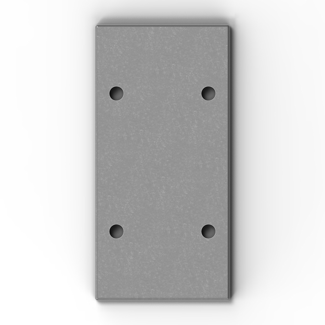 0168 3/8" 6" x 10" Rectangular Aluminum Grommet Pad - Side Profile