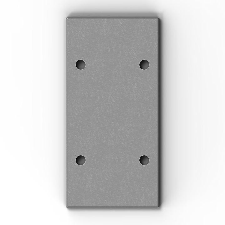 0168 3/8" 6" x 10" Rectangular Aluminum Grommet Pad - Side Profile