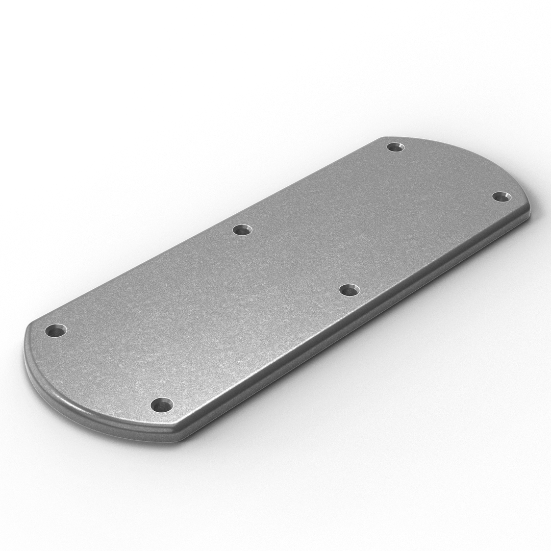 0169 3/8" 14" x 5" Oblong Aluminum Grommet Pad - ISO View