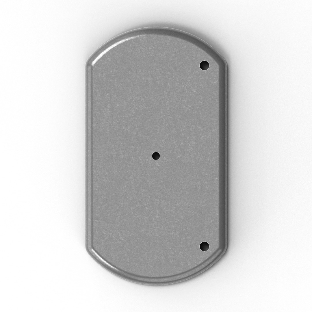 0171 3/8" 6" x 10" Oblong Aluminum Grommet Pad - Side Profile