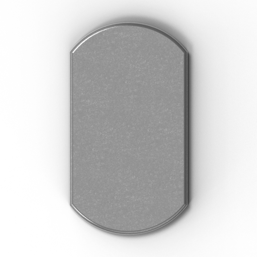 0172 3/8" 5" x 9" Oblong Aluminum Fabrication Pad - Side Profile
