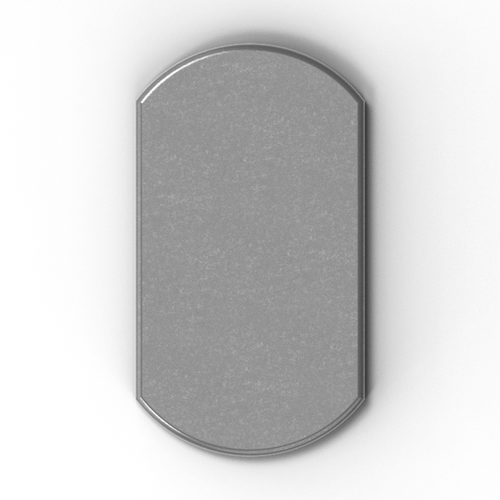 0172 3/8" 5" x 9" Oblong Aluminum Fabrication Pad - Side Profile
